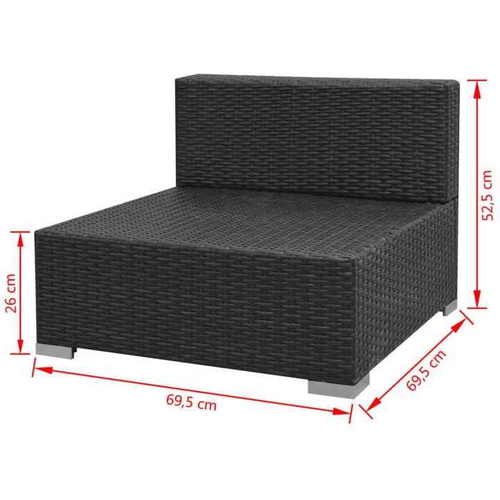 Loungegrupp med soltak 7 delar konstrotting svart vidaXL – bild 9