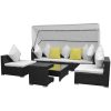 Loungegrupp med soltak 7 delar konstrotting svart vidaXL – miniatyr 1