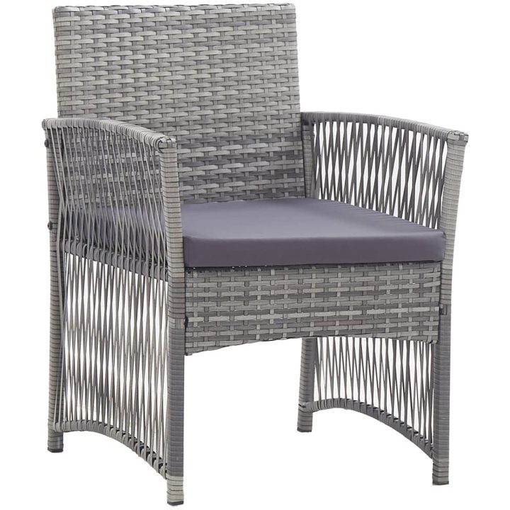 Loungegrupp trädgård med dynor 4 delar konstrotting antracit vidaXL – bild 12