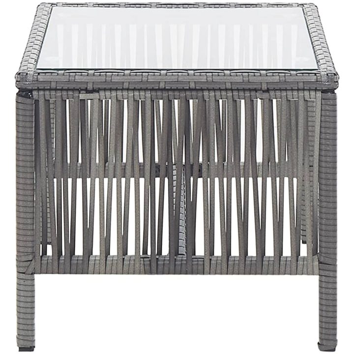 Loungegrupp trädgård med dynor 4 delar konstrotting antracit vidaXL – bild 5