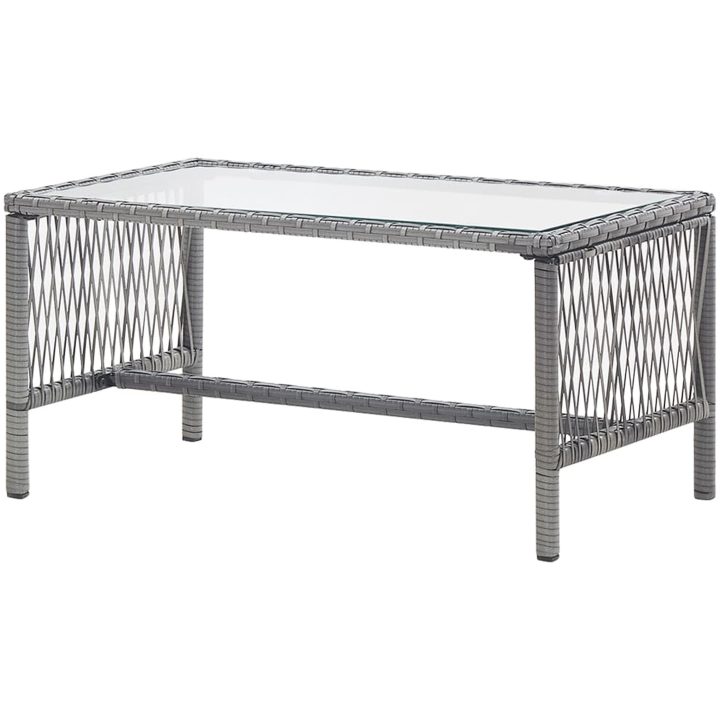 Loungegrupp trädgård med dynor 4 delar konstrotting antracit vidaXL – bild 6