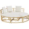 Loungesäng utomhus utan sufflett i konstrotting vidaXL 160 x 50 cm – miniatyr 2