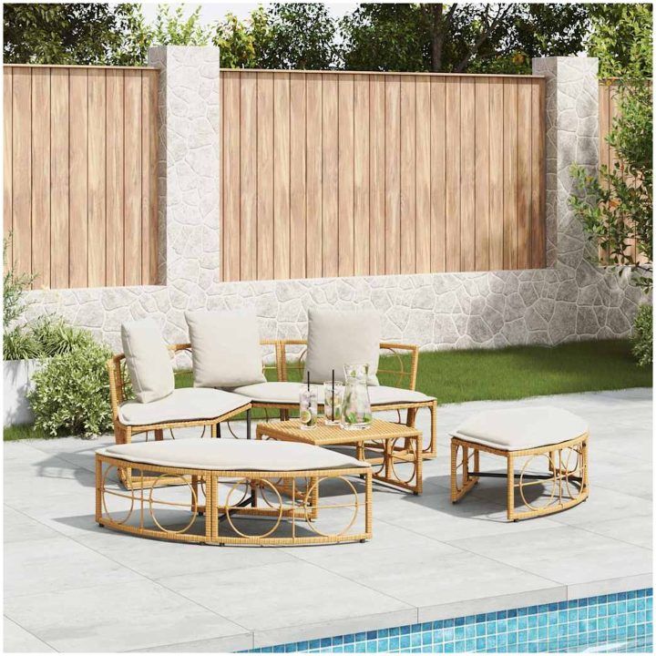 Loungesäng utomhus utan sufflett i konstrotting vidaXL 160 x 50 cm – bild 3