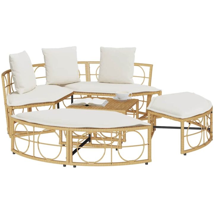 Loungesäng utomhus utan sufflett i konstrotting vidaXL 160 x 50 cm – bild 4