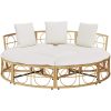 Loungesäng utomhus utan sufflett i konstrotting vidaXL 160 x 50 cm – miniatyr 6