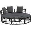 Loungesäng utomhus utan sufflett svart konstrotting vidaXL 160 x 50 cm – miniatyr 2