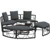 Loungesäng utomhus utan sufflett svart konstrotting vidaXL 160 x 50 cm – miniatyr 4