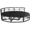 Loungesäng utomhus utan sufflett svart konstrotting vidaXL 160 x 50 cm – miniatyr 5