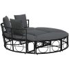 Loungesäng utomhus utan sufflett svart konstrotting vidaXL 160 x 50 cm – miniatyr 7