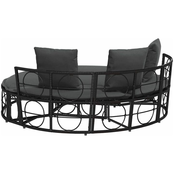 Loungesäng utomhus utan sufflett svart konstrotting vidaXL 160 x 50 cm – bild 8