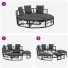 Loungesäng utomhus utan sufflett svart konstrotting vidaXL 160 x 50 cm – miniatyr 9