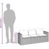 Loungesoffa 3-sits med dynor grå konstrotting vidaXL – miniatyr 9