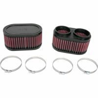 Luftfilter Clamp-On Svart/Röd KN