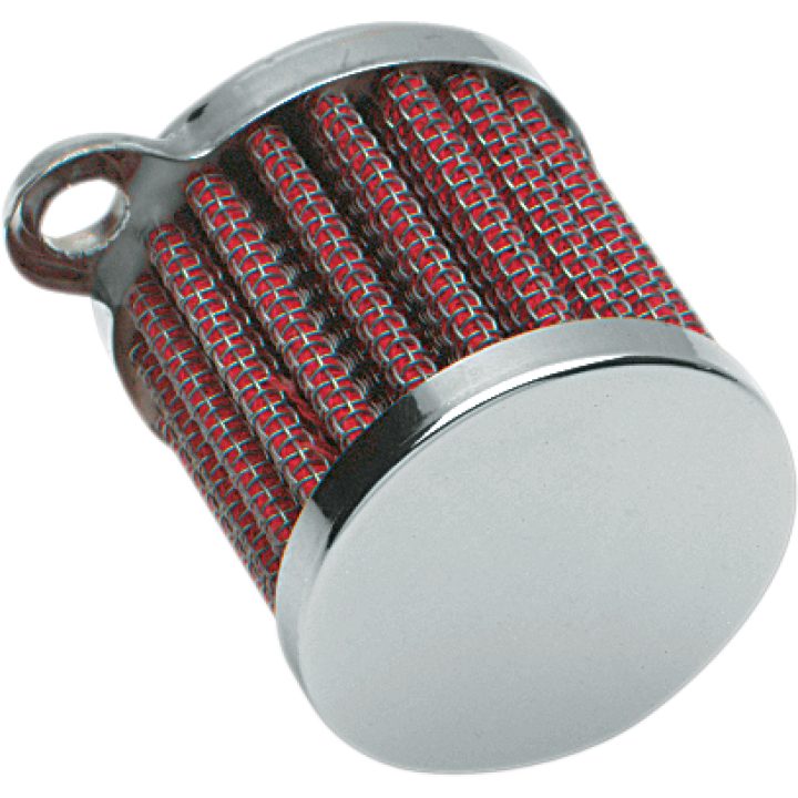 Luftfilter Till Vevhusventilation Röd/krom DRAG SPECIALTIES MINI CRANK CASE BREATHER – bild 2