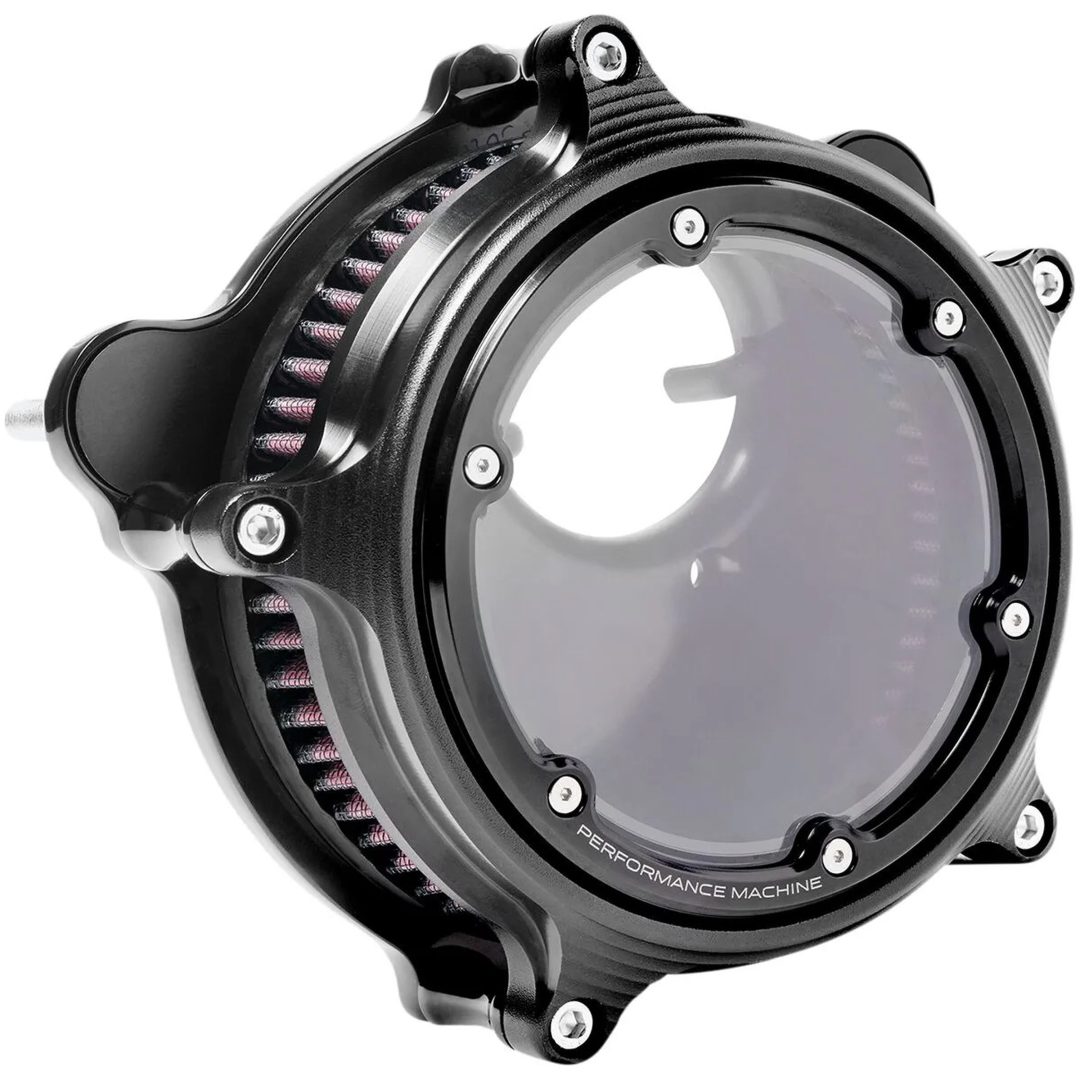 Luftfilter Vision Series Svart Aluminium PERFORMANCE MACHINE – bild 3