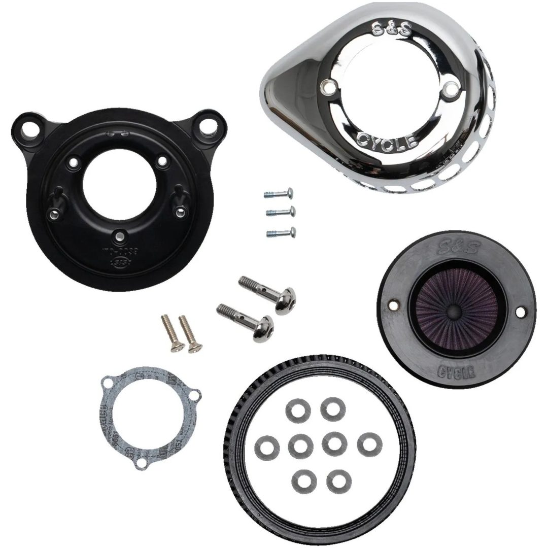 Luftfilterkit Air Stinger Stealth Silver/krom S&S Cycle Luftrenare