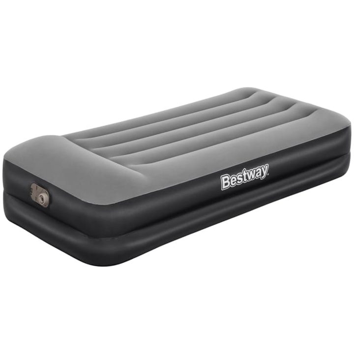 Luftmadrass med inbyggd fotpump flockad 191x97x46 cm Bestway – bild 2