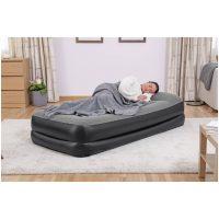 Luftmadrass med inbyggd fotpump flockad 191x97x46 cm Bestway