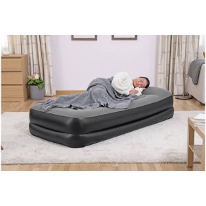 Luftmadrass med inbyggd fotpump flockad 191x97x46 cm Bestway