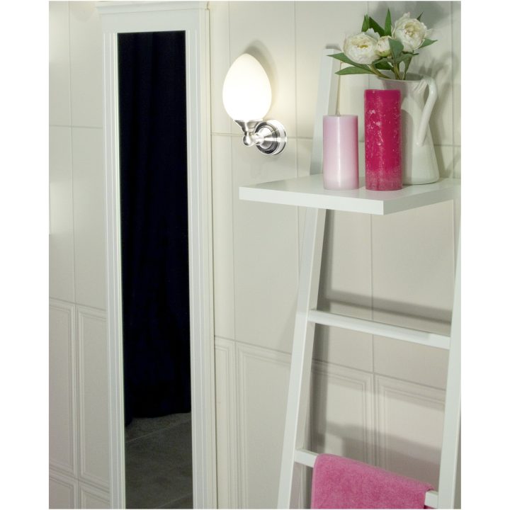 Luigi Vägglampa Bad, Krom/opal ANETA HOME Krom /Opalvit – bild 2
