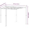 Lusthus antracit 3x3 m aluminium vidaXL – miniatyr 7