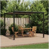 Lusthus antracit 3x3 m aluminium vidaXL