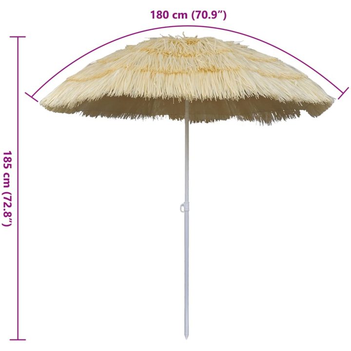 Lutbart strandparasoll Hawaii inspirerad vidaXL – bild 7