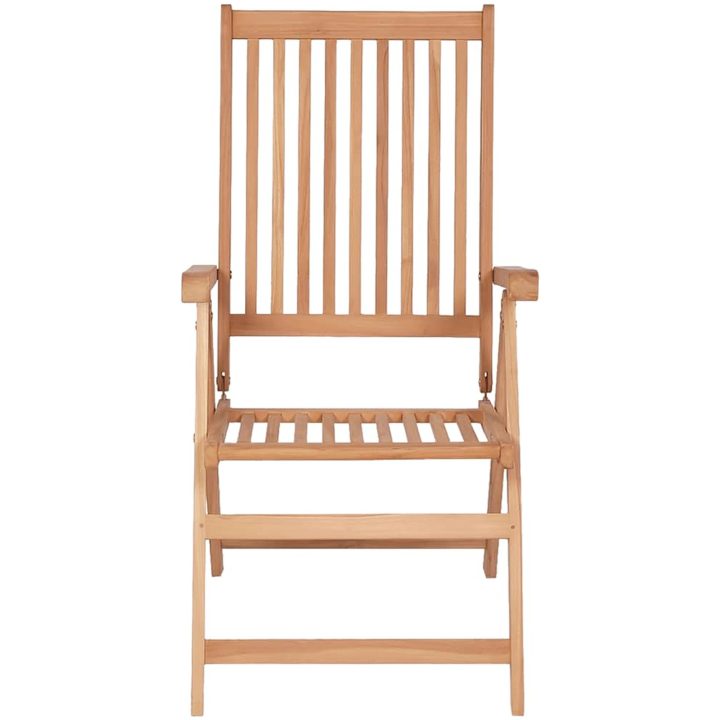 Lutningsbara trädgårdsstolar 2 st massiv teak vidaXL – bild 3