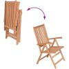 Lutningsbara trädgårdsstolar 2 st massiv teak vidaXL – miniatyr 6