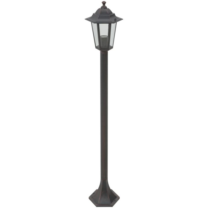 Lyktstolpar för trädgård 6 st E27 110 cm aluminium brons vidaXL – bild 2