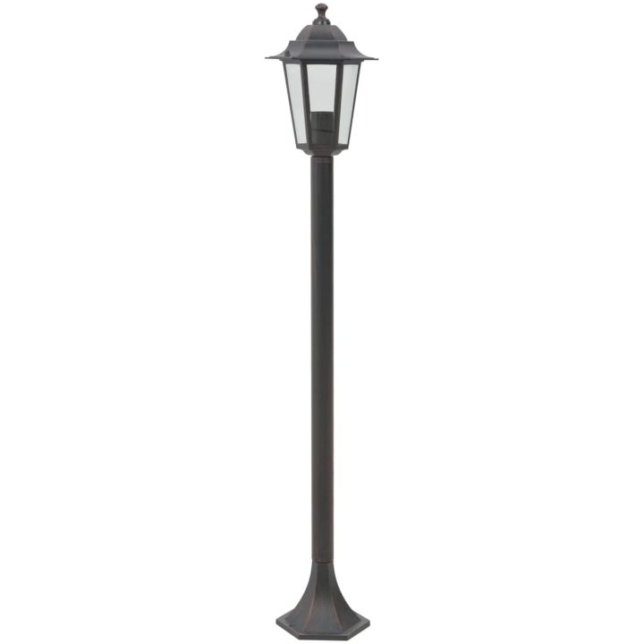 Lyktstolpar för trädgård 6 st E27 110 cm aluminium brons vidaXL – bild 3