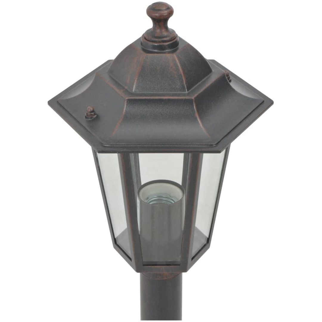 Lyktstolpar för trädgård 6 st E27 110 cm aluminium brons vidaXL – bild 6
