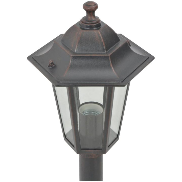 Lyktstolpar för trädgård 6 st E27 110 cm aluminium brons vidaXL – bild 6