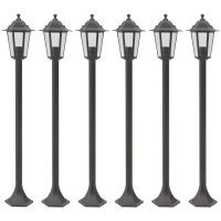 Lyktstolpar för trädgård 6 st E27 110 cm aluminium brons vidaXL