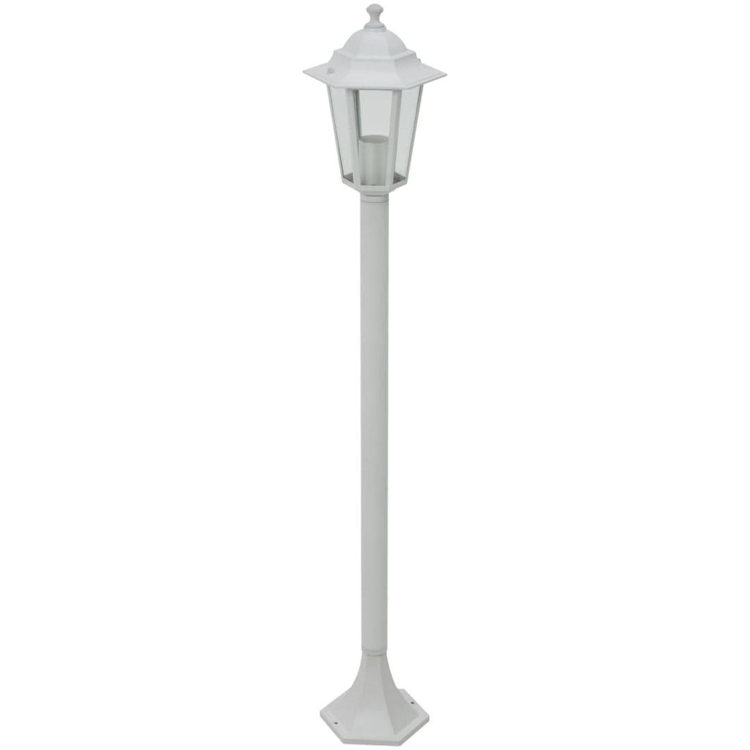 Lyktstolpar för trädgård 6 st E27 110 cm aluminium vit vidaXL – bild 2