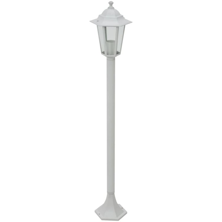 Lyktstolpar för trädgård 6 st E27 110 cm aluminium vit vidaXL – bild 2