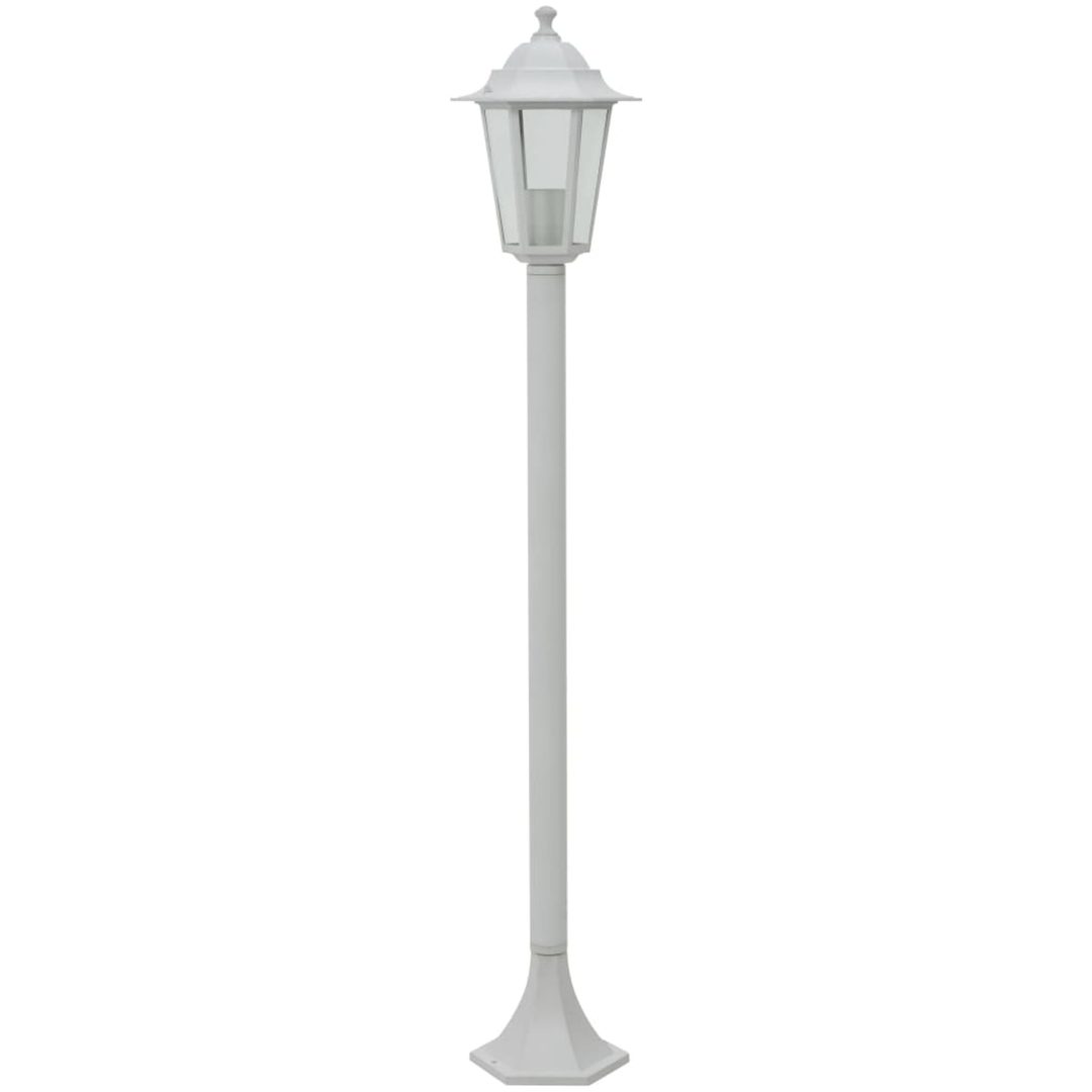 Lyktstolpar för trädgård 6 st E27 110 cm aluminium vit vidaXL – bild 3