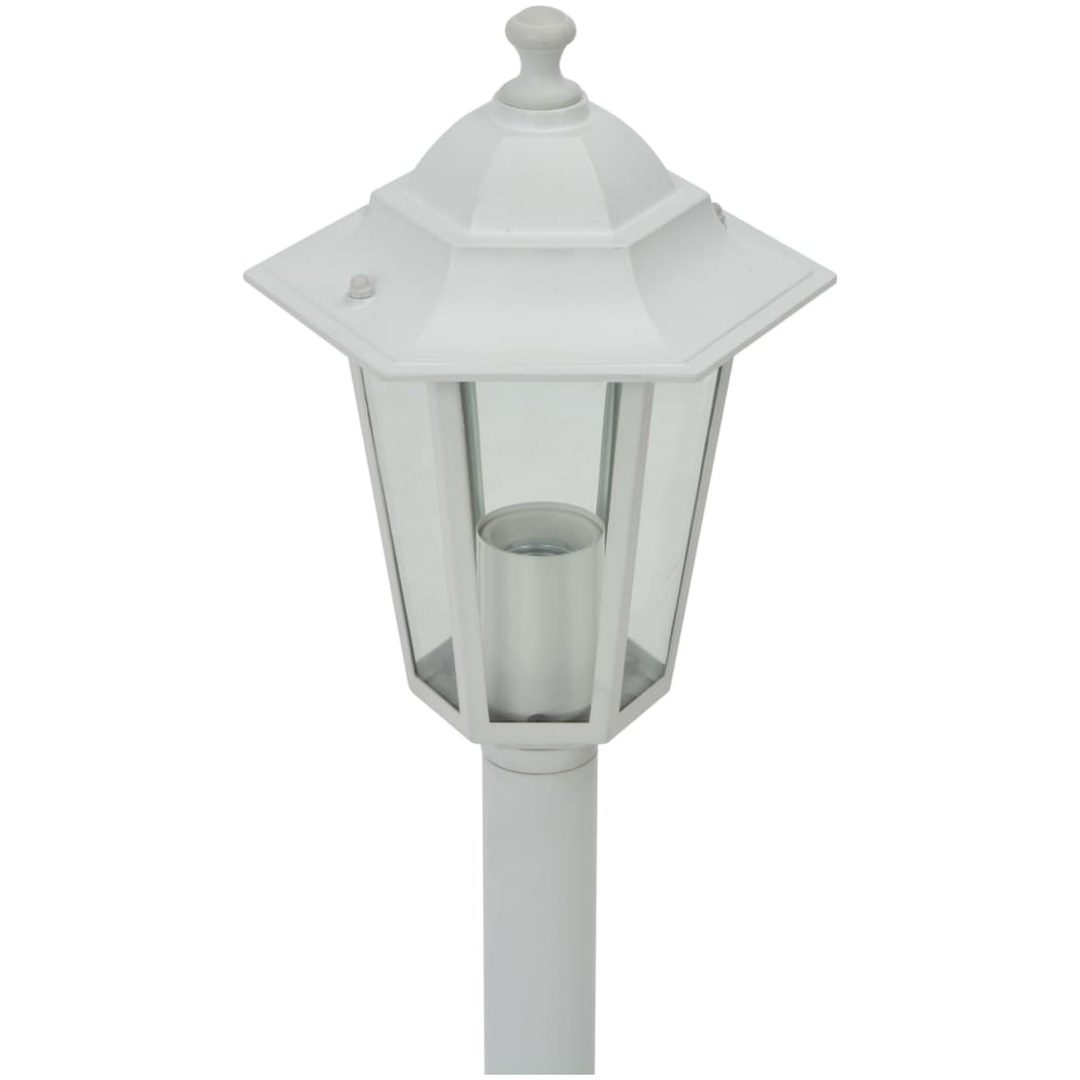 Lyktstolpar för trädgård 6 st E27 110 cm aluminium vit vidaXL – bild 4