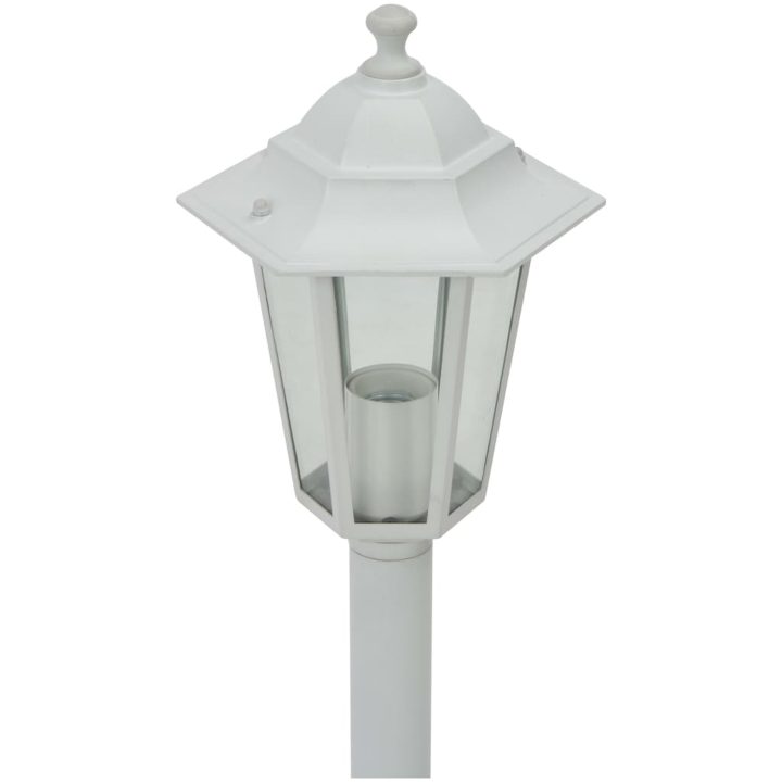Lyktstolpar för trädgård 6 st E27 110 cm aluminium vit vidaXL – bild 4