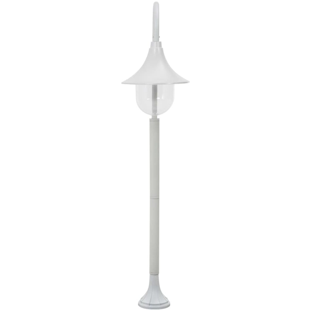 Lyktstolpe för trädgård E27 120 cm aluminium vit vidaXL – bild 2
