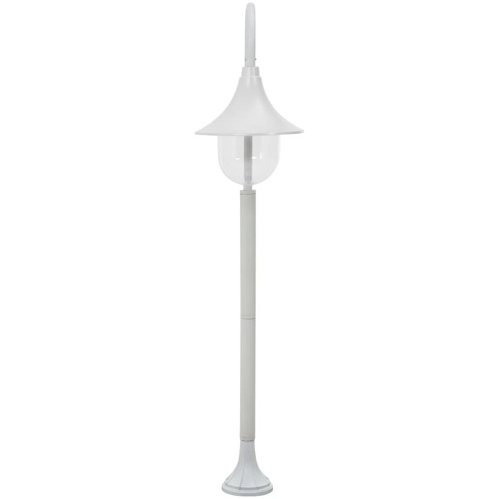 Lyktstolpe för trädgård E27 120 cm aluminium vit vidaXL – bild 2