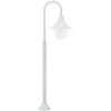 Lyktstolpe för trädgård E27 120 cm aluminium vit vidaXL – miniatyr 3