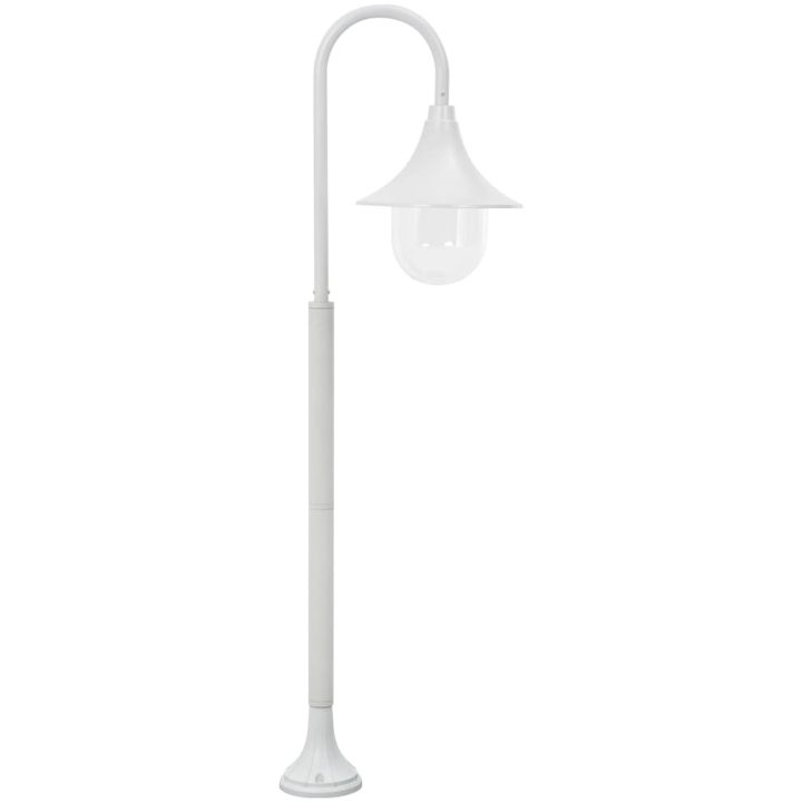 Lyktstolpe för trädgård E27 120 cm aluminium vit vidaXL – bild 3