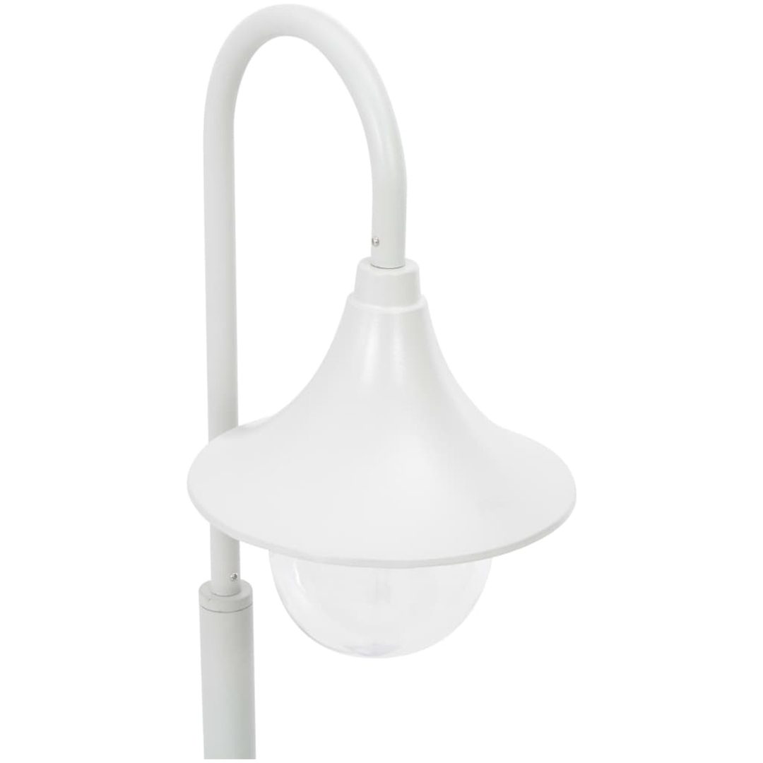 Lyktstolpe för trädgård E27 120 cm aluminium vit vidaXL – bild 4