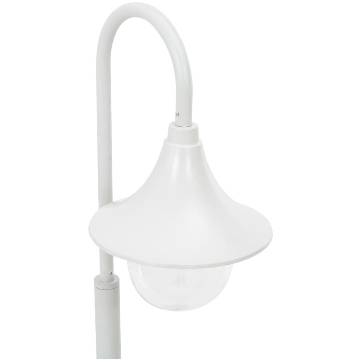 Lyktstolpe för trädgård E27 120 cm aluminium vit vidaXL – bild 4