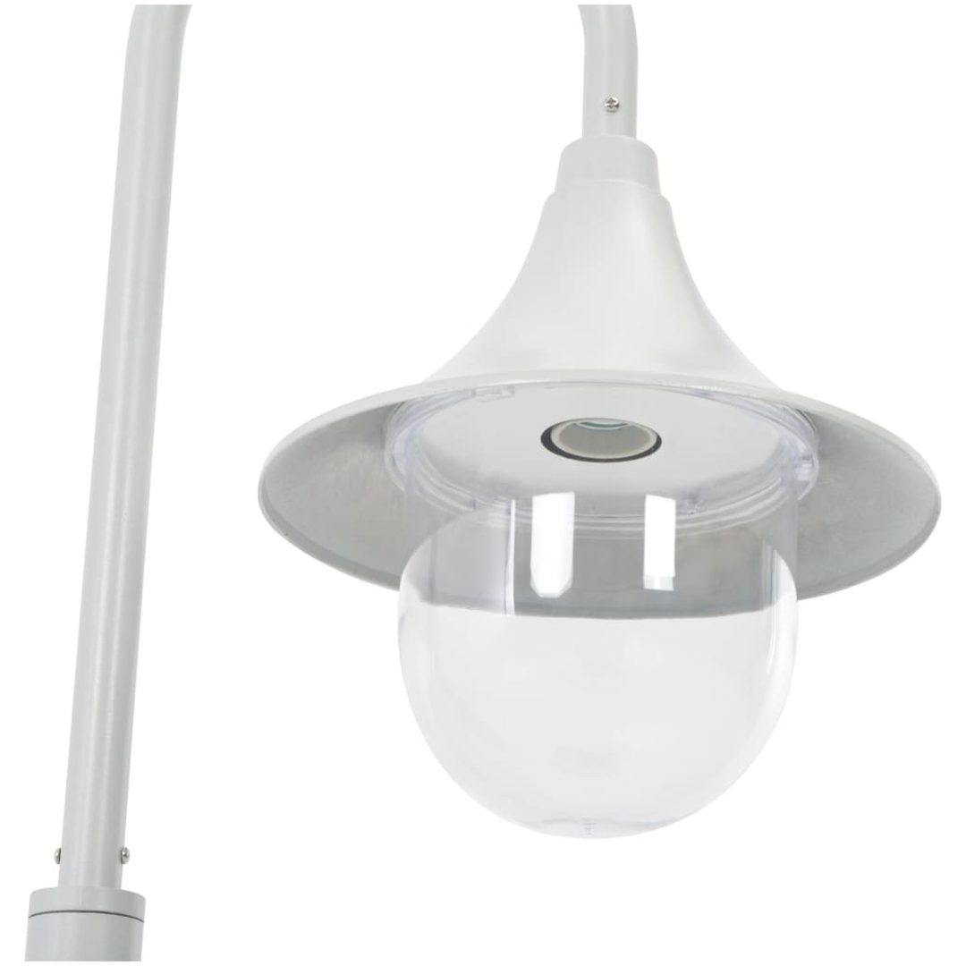 Lyktstolpe för trädgård E27 120 cm aluminium vit vidaXL – bild 5