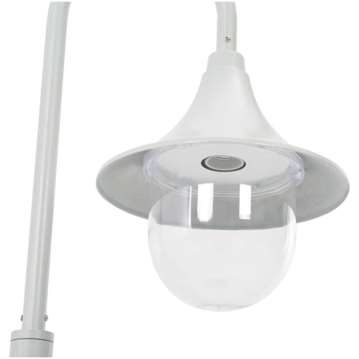 Lyktstolpe för trädgård E27 120 cm aluminium vit vidaXL – bild 5