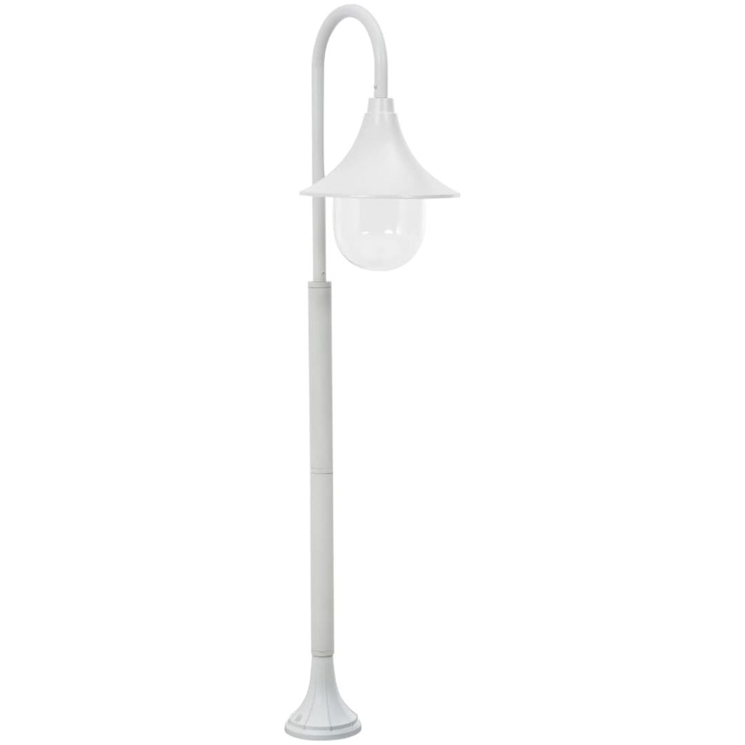 Lyktstolpe för trädgård E27 120 cm aluminium vit vidaXL