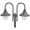 Lyktstolpe för trädgård E27 220 cm aluminium 2 lyktor brons vidaXL – miniatyr 3