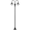 Lyktstolpe för trädgård E27 220 cm aluminium 2 lyktor brons vidaXL – miniatyr 1